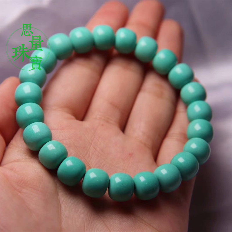 천연 후베이 원래 광산 청록색 팔찌 팔찌 액세서리 구슬과 남성과 여성을위한 구식 배럴 구슬 느슨한 구슬 단일 구슬 높은 도자기