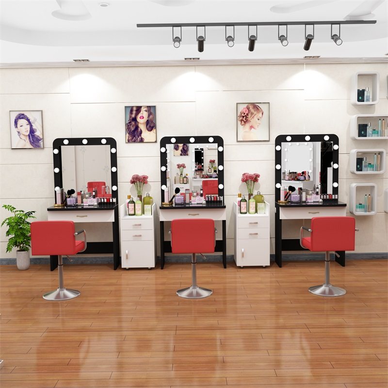 店面彩妆镜梳妆台桌专业影楼化妆台带灯钢化玻璃多功能白色梳妆镜|msdalam kategori perabot kediaman, of Tables, Dresser/meja - dari Buy2taobao.com untuk memberikan perkhidmatan ejen Taobao profesional membeli