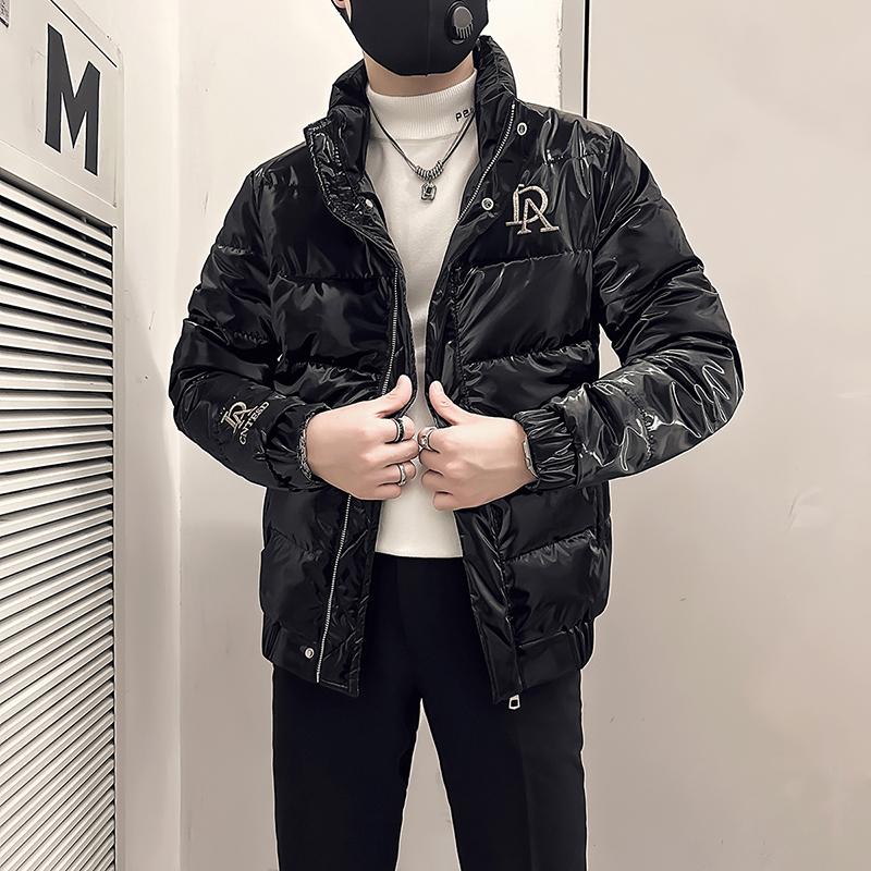 保暖黑色立领男士棉衣面包服外套