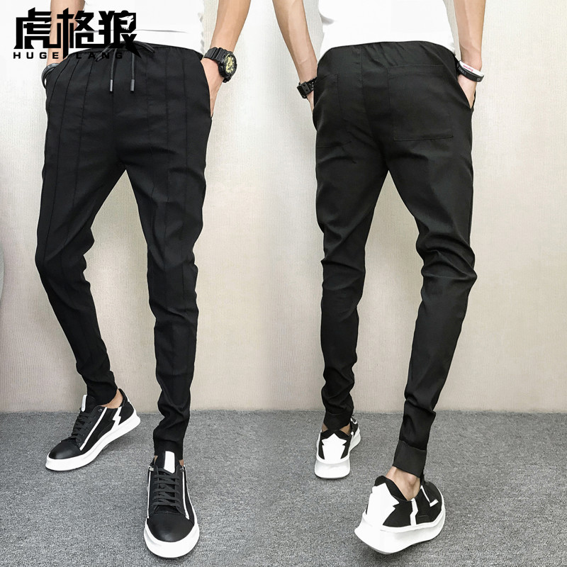 秋季社会精神小伙男裤子哈伦裤