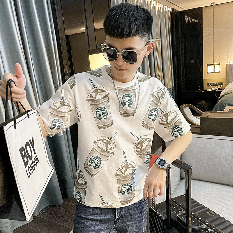 新款社会精神小伙火爆痞帅短袖