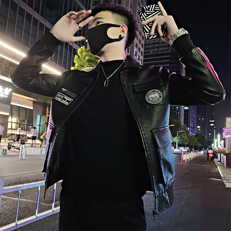 皮褂子2023新款潮牌机车皮夹克