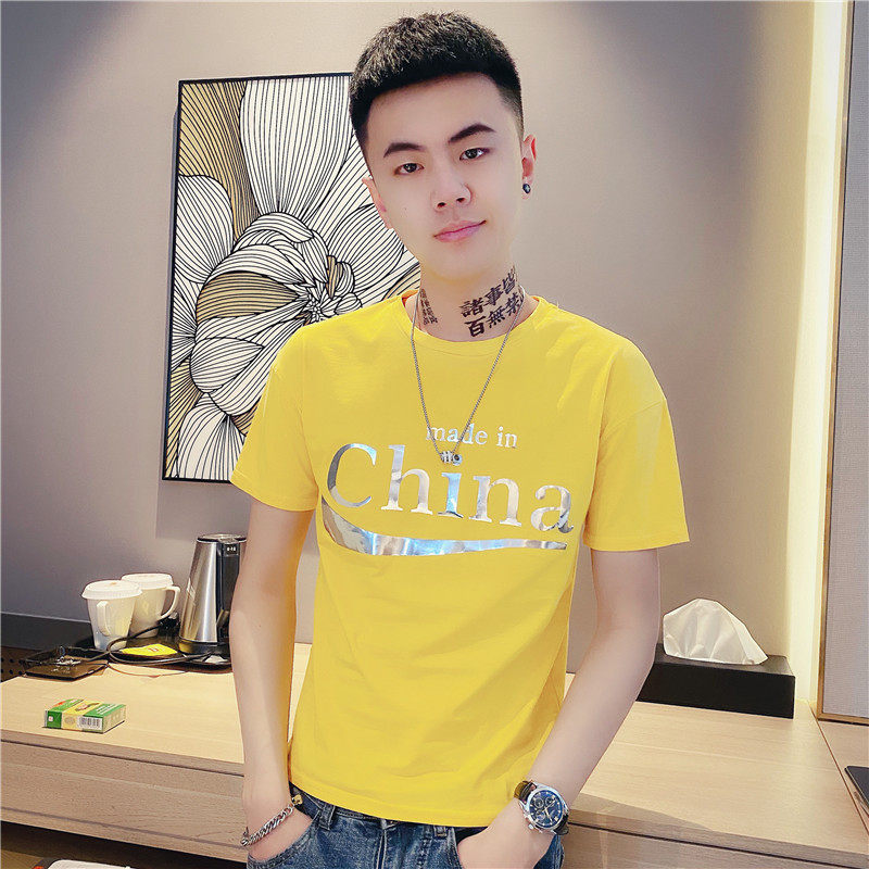夏季china潮流圆领百搭短袖t恤