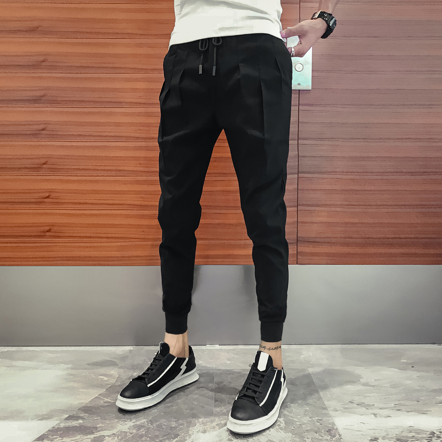 夏季男裤子韩版潮流长裤小脚薄款