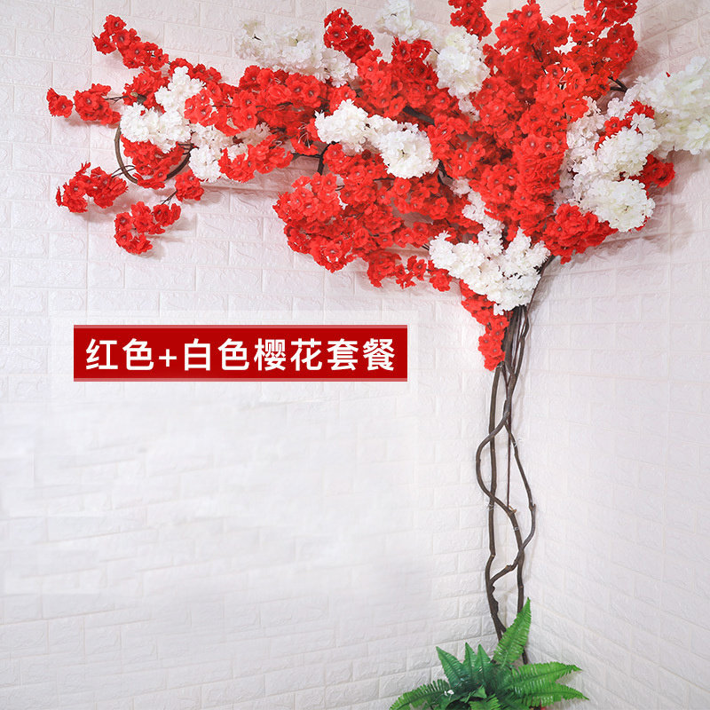 仿真樱花套餐藤条树枝假花大型樱花装饰吊顶网红樱花造景摆放假花