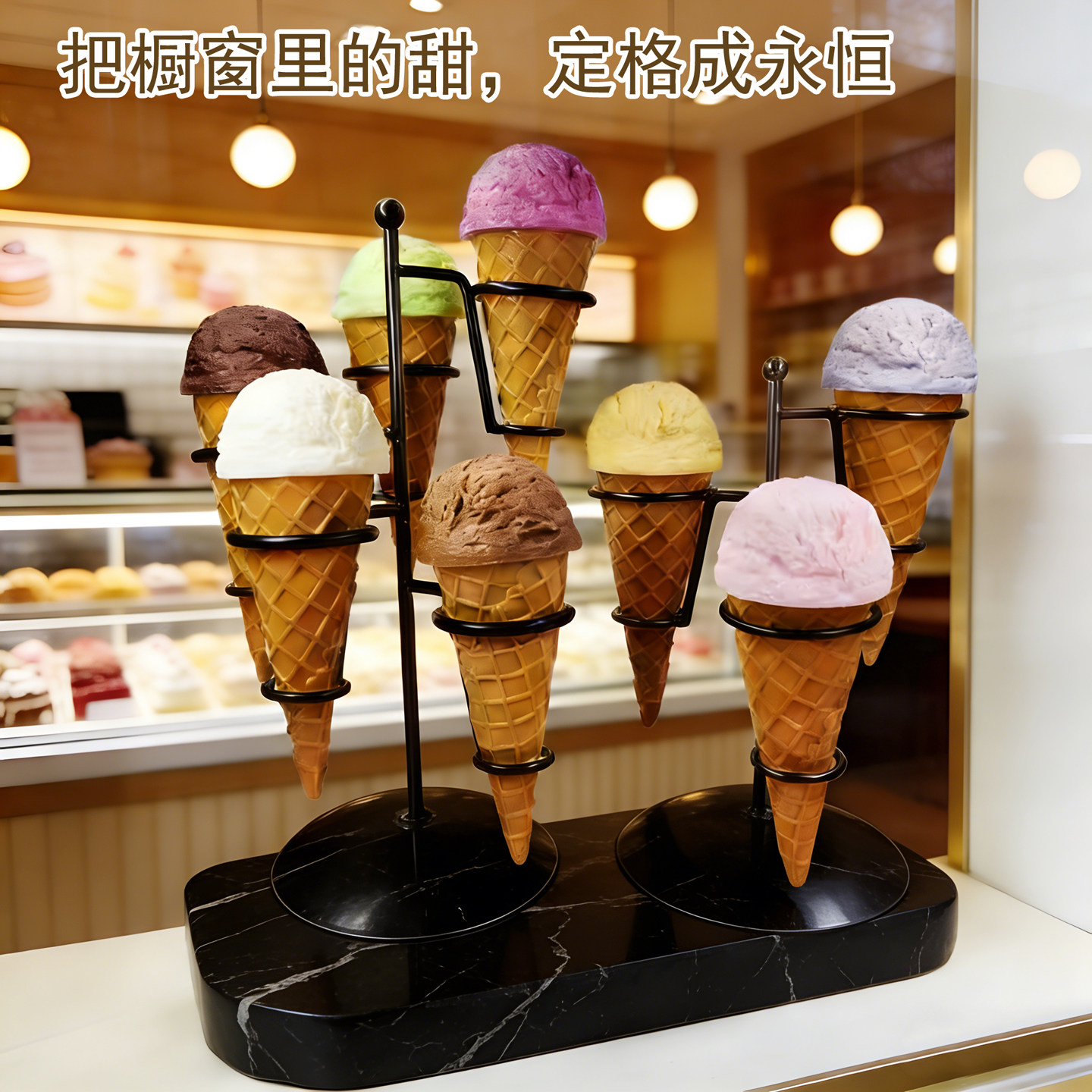 仿真整球草莓冰淇淋模型