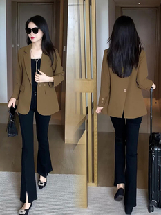 小西装外套女时尚韩版职业春秋新款长袖西装外套气质修身休闲百搭