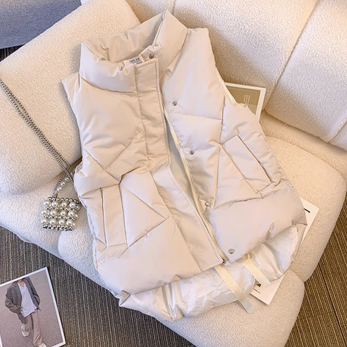 拉链韩版方领设计感马甲