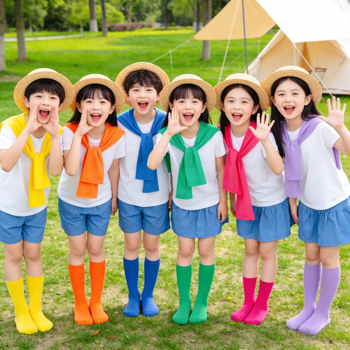 儿童纯棉彩色披肩幼儿园毕业合唱