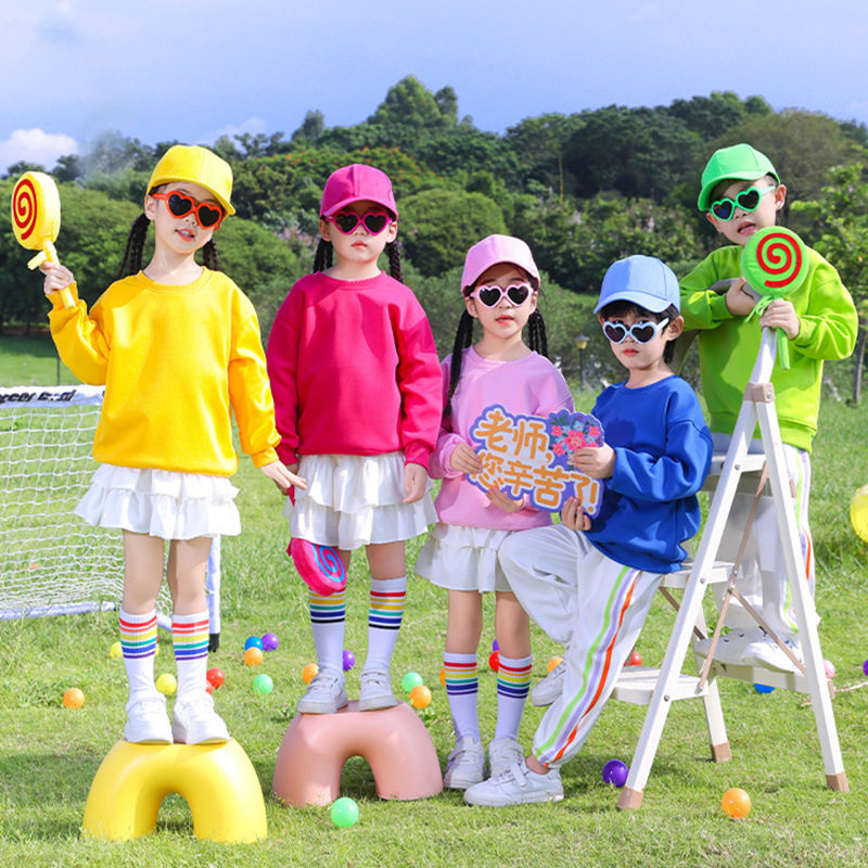 儿童啦啦队糖果色卫衣幼儿园班服