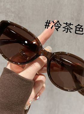 茶色猫眼墨镜女款2025新款高级感防紫外线复古开车偏光太阳眼镜