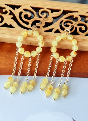 原创设计蜜蜡琥珀新中式古风显白