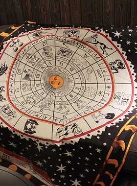 薄绸卧室装饰挂毯背景布塔罗桌布 十二星座挂布AltarCloth145x200