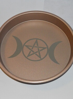 圆形 三相月烛台 置物盘 蜡烛盘摆件 盘子 玫瑰金 Pentacle Plate