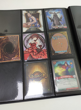 黑色绑带9格集卡册宝可梦PP卡牌收纳明星专辑明信片CK收藏牌册