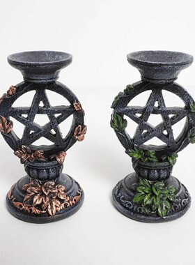 水晶球底座树脂工艺家居办公摆件高脚五芒星烛台圣化道具饰品摆件