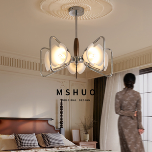 卧室吸顶灯现代简约中古风包豪斯复古美式 奶油风书房主卧房间吊灯