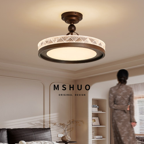 高级感大气设计师款卧室灯焦糖色