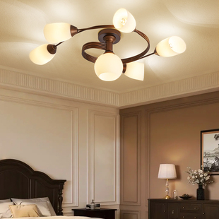 美式 书房主卧灯乡村复古简约房间客厅灯具 卧室吸顶灯2025年新款