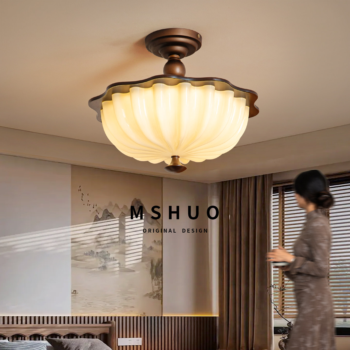 设计师法式中国风卧室灯高亮护眼