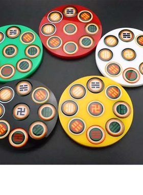 31公分五色太极八卦单面太极墙五龙盘万字福补角摆件