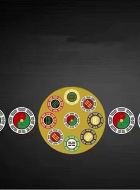 黄铜版22公分先天八卦太极墙房屋补角摆件中黄太极北方水七彩