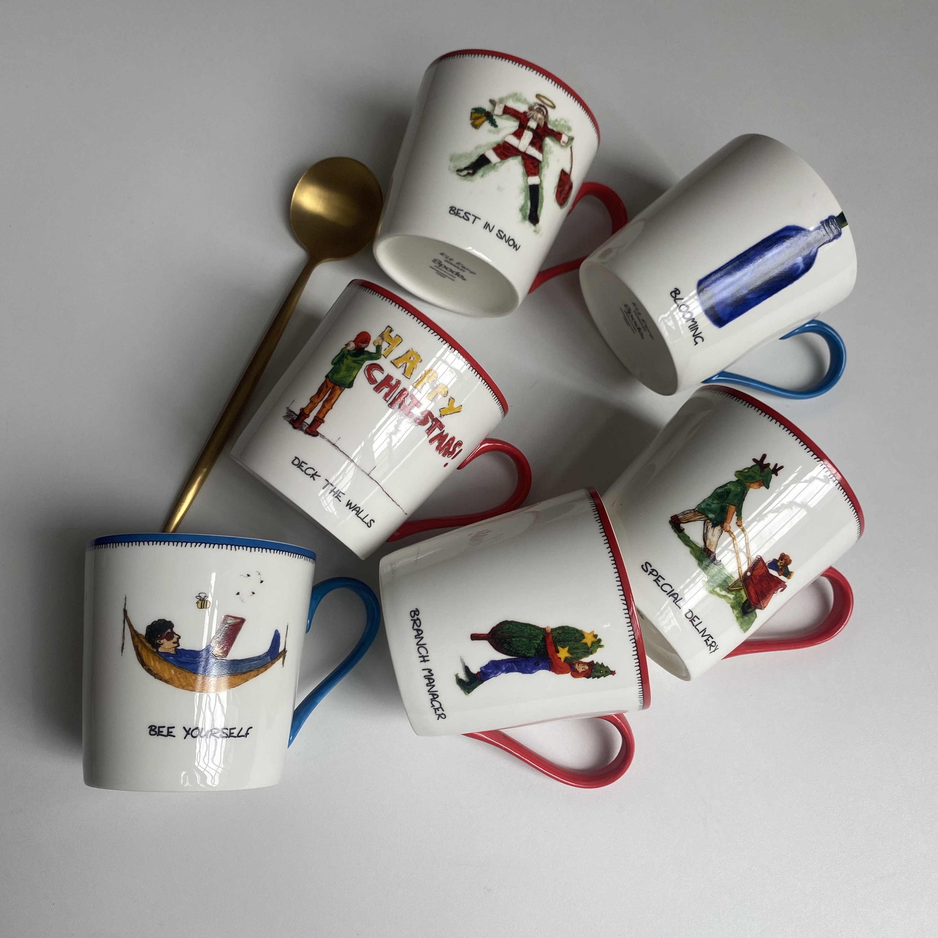 原单尾货 Spode圣诞主题陶瓷马克杯水杯家用个性马克杯牛奶早餐杯