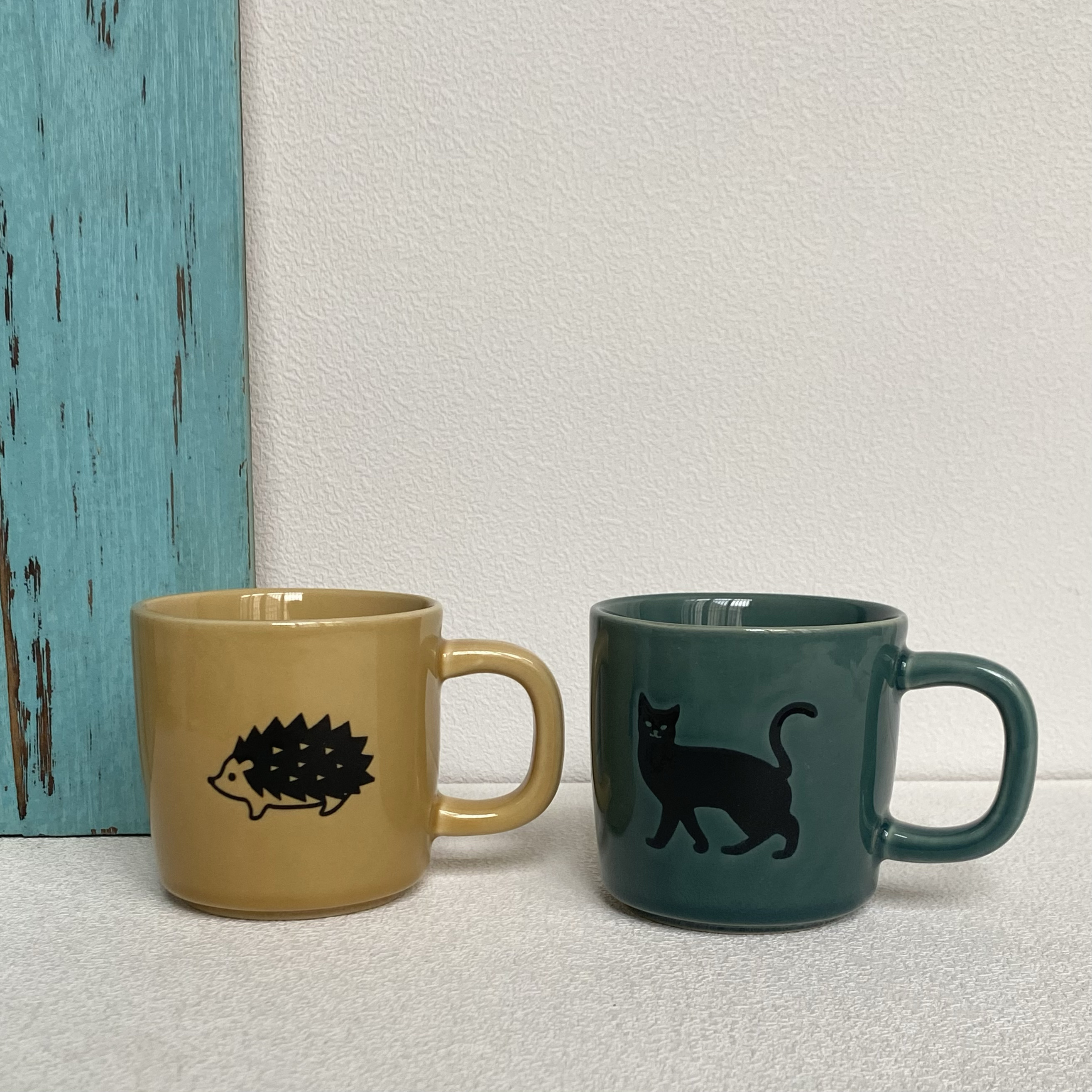 可爱卡通陶瓷杯子马克杯猫咪刺猬水杯日式陶瓷茶杯家用釉下彩水杯