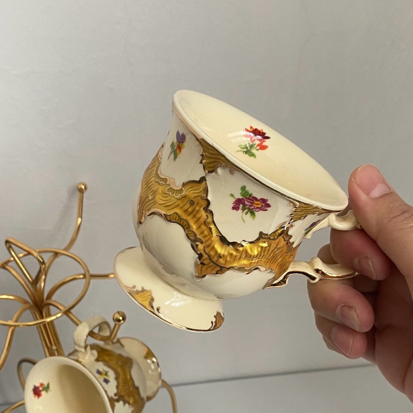 欧单高档描金咖啡杯单杯奢华典藏宫廷风欧式鎏金咖啡杯子茶杯