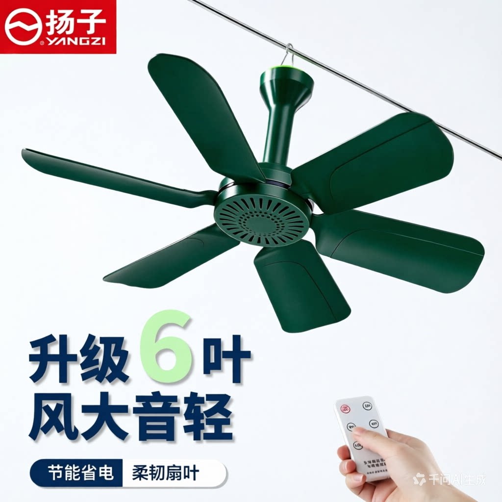 扬子六叶七叶柔风静音小吊扇图片