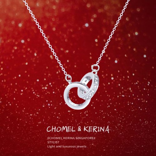 愿世间美好与你环环相扣双环项链