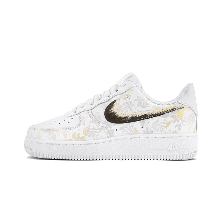 Nike Air Force1金枝玉叶 青花瓷国潮喷绘复古艺术涂鸦男女定制鞋