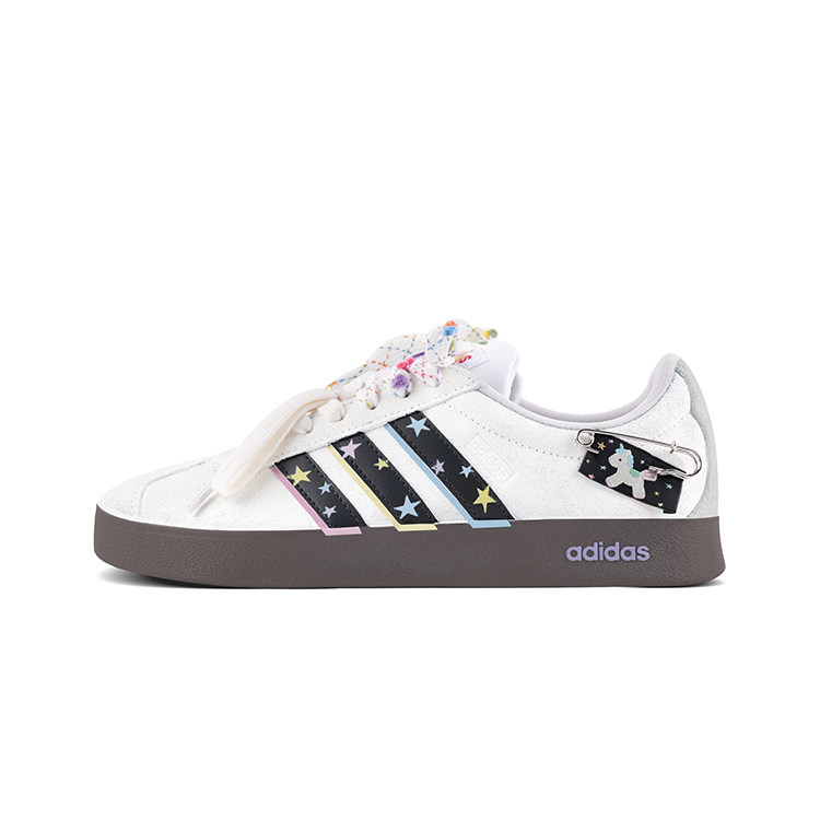 adidas VL COURT斑澜小马五彩星星甜酷卡通涂鸦潮流男女款定制鞋