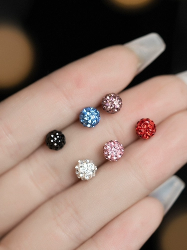 Черные блестки для ногтей, серьги, красная праздничнная изысканная серебряная игла, новая коллекция, изысканный стиль