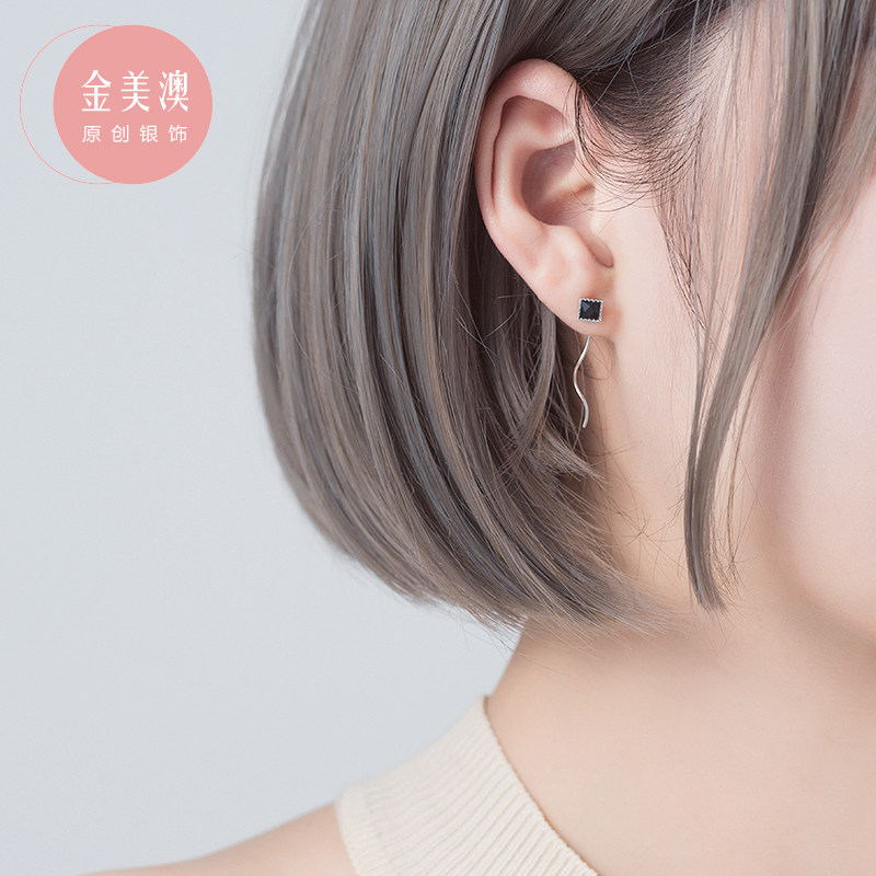 S925纯银耳线女短发耳坠2026年新款潮爆款圆脸耳环显瘦高级感耳饰