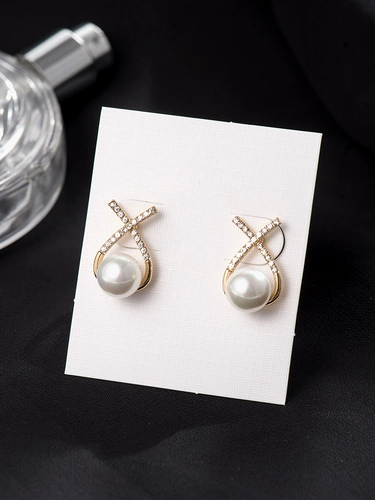 Серьги, бусины из жемчуга, аксессуар, легкий роскошный стиль, изысканный стиль, простой и элегантный дизайн, французский стиль, 2025 года