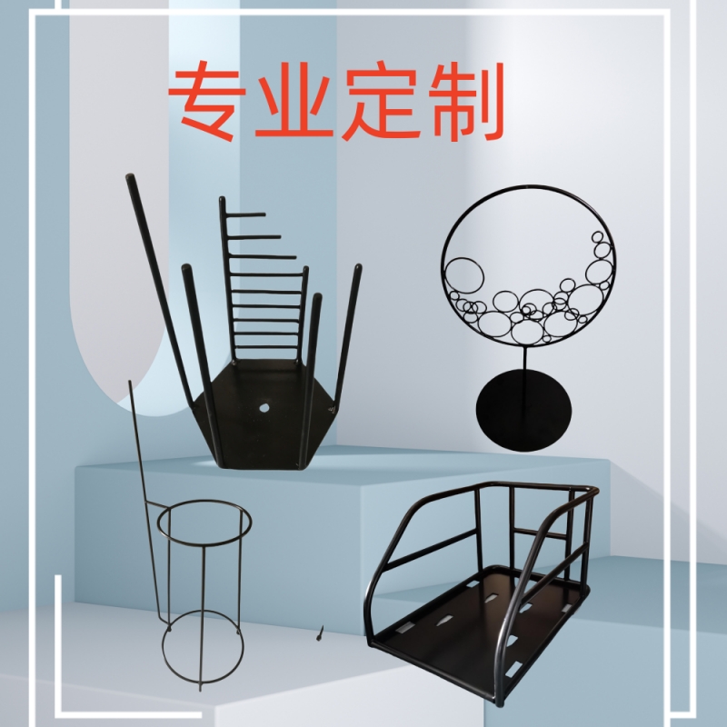 定制金属架子铁艺花架定做简易边几定制方管置物架定制铁圈大尺寸