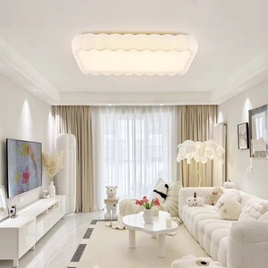 灯魅奶油风吸顶灯法式客厅主灯2023新款卧室灯现代简约全光谱灯具