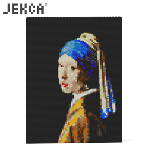 JEKCA积卡星月夜蒙娜丽莎呐喊戴珍珠耳环的少女世界名画积木搭拼 - 封面