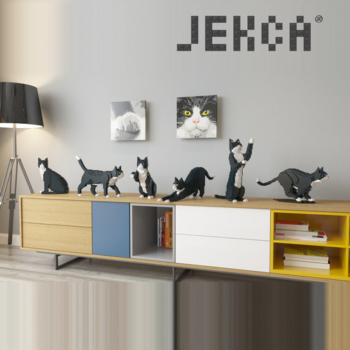 JEKCA积卡拼装玩具猫咪积木玩具桌面摆件拼装积木DIY配件装饰摆件 - 封面