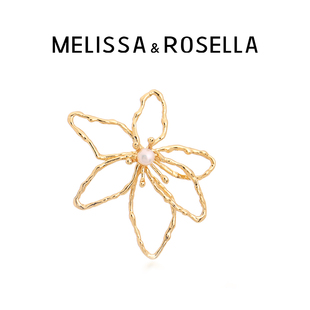 MELISSA&ROSELLA花朵珍珠胸针项链坠两用女胸花饰品小众配饰