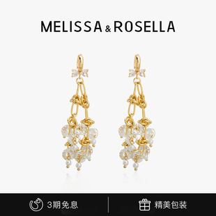 复古宫廷风耳环水晶铃兰花耳坠女小众高级感 MELISSA&ROSELLA法式