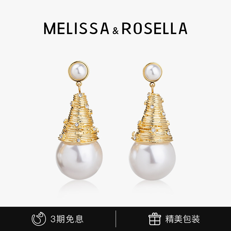 Melissa&Rosella喻言同款耳饰法式珍珠耳环小众设计感级耳钉轻奢