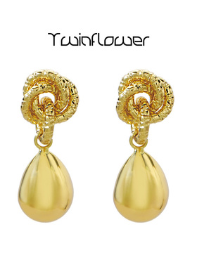 twinflower杨超越同款法式轻奢高级感水滴耳钉小众耳环女百搭耳饰