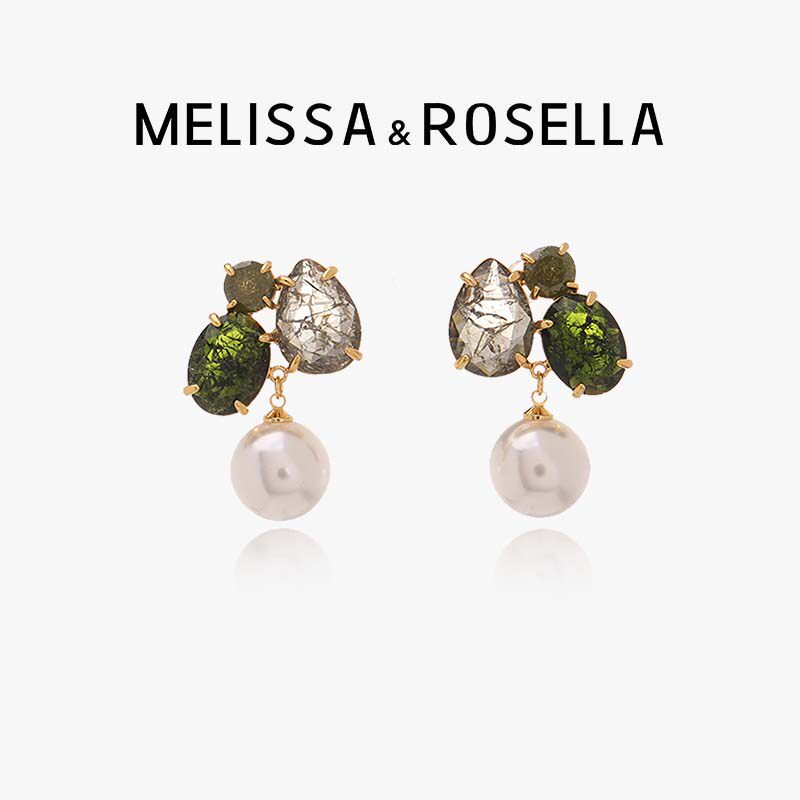 MELISSA&ROSELLA 原创调色盘冰花耳钉高级感珍珠耳饰独特轻奢饰品