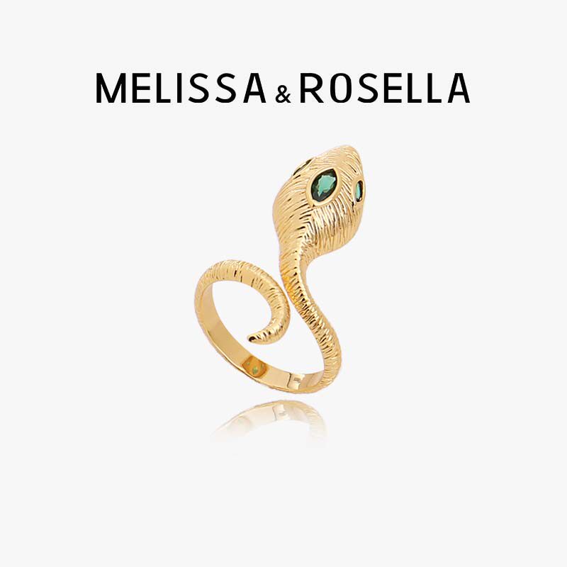 MELISSA&ROSELLA 铜合金戒指 黄英同款灵蛇形戒指时尚开口可调节