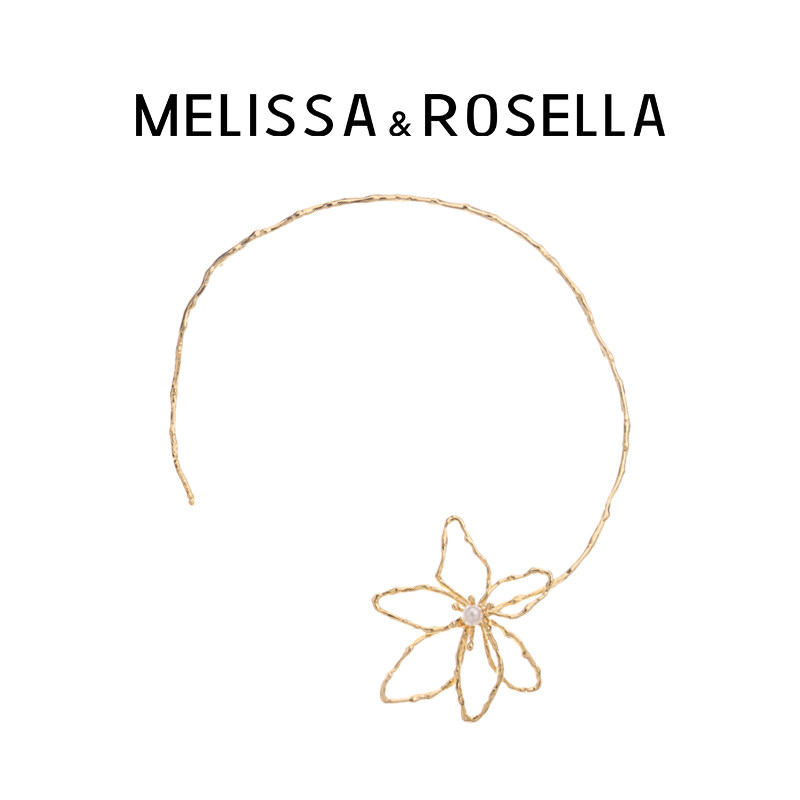 MELISSA&ROSELLA法式复古镂空花朵珍珠项圈可调节高级感颈饰