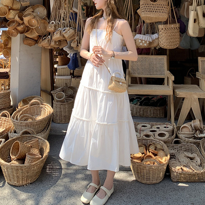 小个子海边泰式度假风吊带连衣裙