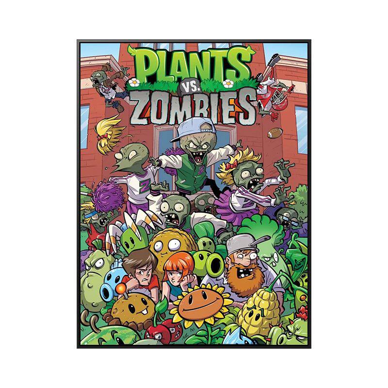 植物大战僵尸全家福卡通diy数字油画儿童动画简单手绘涂鸦丙烯画