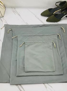 新款卡其灰色绒布厚实包包收纳袋防尘防潮环保束口金抽绳耐磨布袋